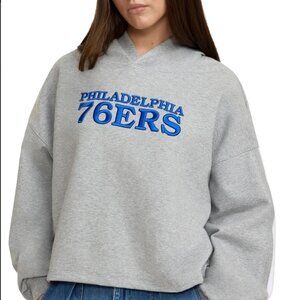 NEWERA GREY WOMAN'S  CROP TOP HOODIE